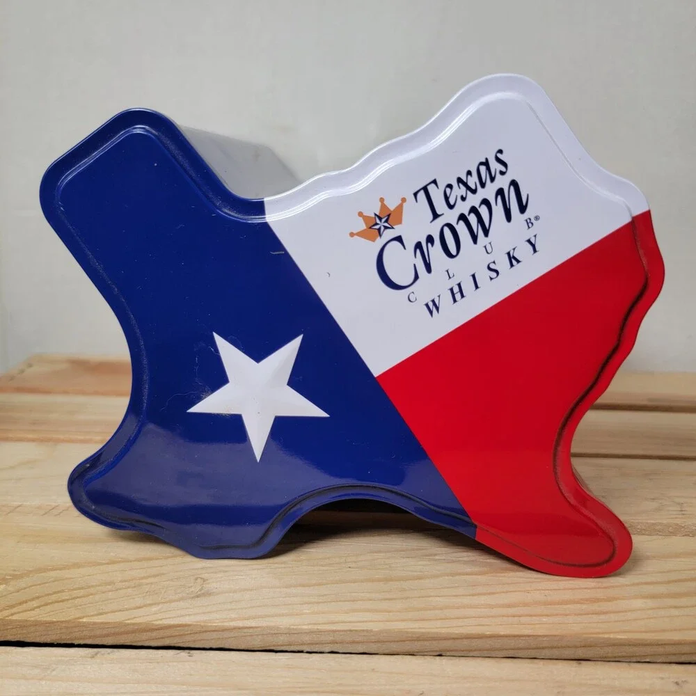 Texas Crown Club Whisky Tin 9.5